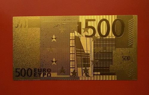 Banconota 500 euro - banconota, dorata