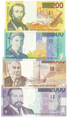 Belgio lotto 4 banconote - belgio,