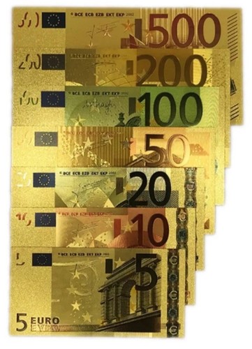Banconote euro dorate pezzi - banconote,